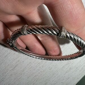 Twisted Cable Sterling Silver Hinged Bangle Bracelet
